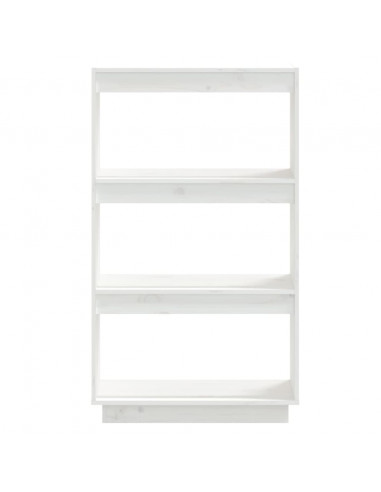 Libreria/Divisorio Bianco 60x35x103cm in Legno Massello di Pino