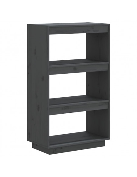 Libreria/Divisorio Grigio 60x35x103cm in Legno Massello di Pino