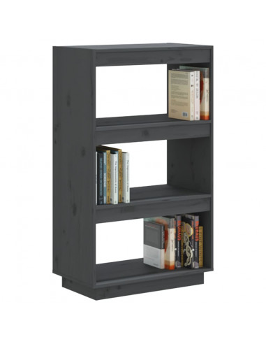 Libreria/Divisorio Grigio 60x35x103cm in Legno Massello di Pino
