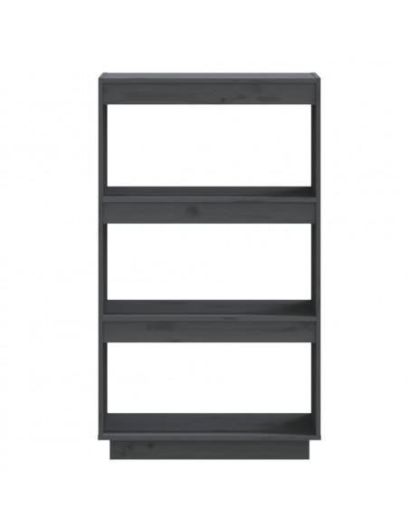 Libreria/Divisorio Grigio 60x35x103cm in Legno Massello di Pino