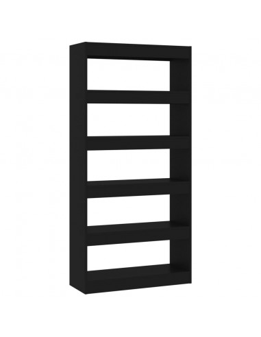 Libreria/Divisorio Nero 80x30x166 cm in Truciolato
