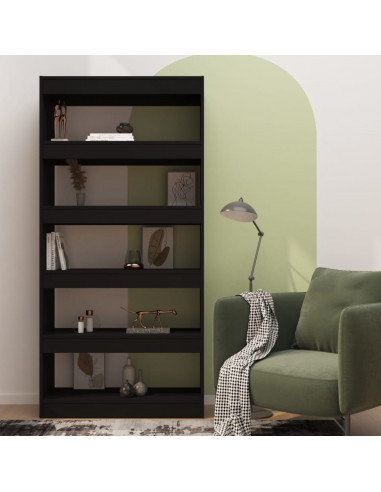 Libreria/Divisorio Nero 80x30x166 cm in Truciolato