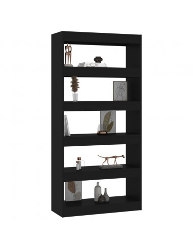 Libreria/Divisorio Nero 80x30x166 cm in Truciolato