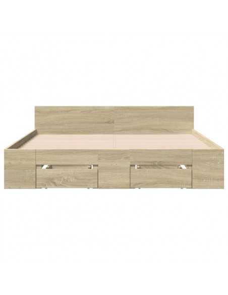 Giroletto Cassetti Rovere Sonoma 140x190 cm Legno Multistrato