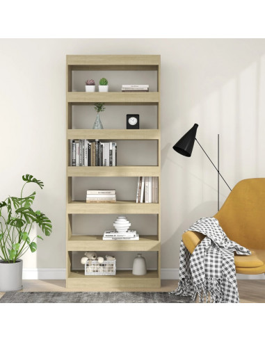 Libreria/Divisorio Rovere Sonoma 80x30x198 cm in Truciolato