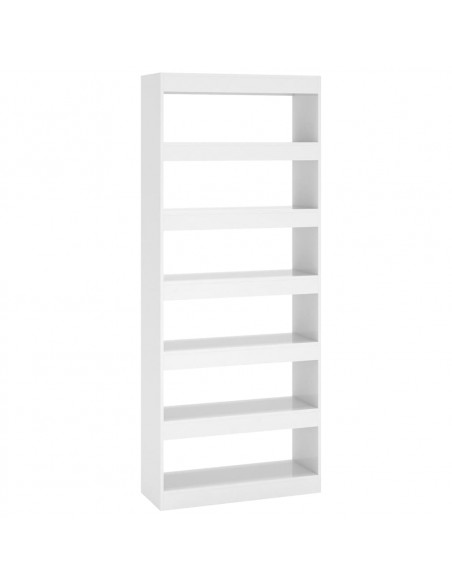 Libreria/Divisorio Bianco Lucido 80x30x198 cm in Truciolato