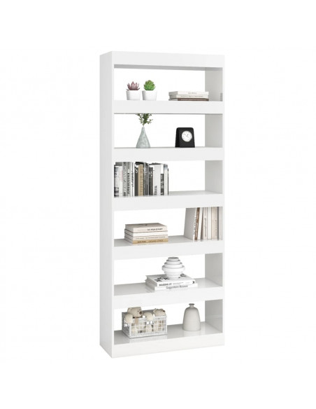 Libreria/Divisorio Bianco Lucido 80x30x198 cm in Truciolato