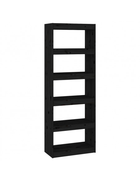 Libreria/Divisorio Nero 60x30x167,5 cm in Massello di Pino