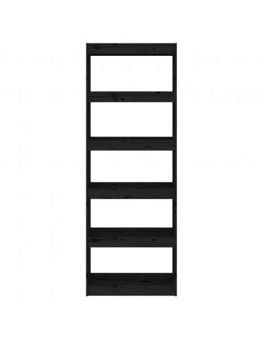 Libreria/Divisorio Nero 60x30x167,5 cm in Massello di Pino