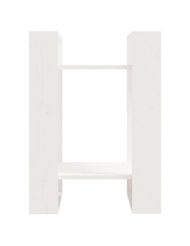 Libreria/Divisorio Bianco 41x35x57 cm in Legno Massello di Pino