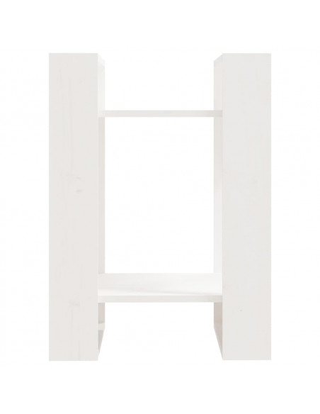 Libreria/Divisorio Bianco 41x35x57 cm in Legno Massello di Pino