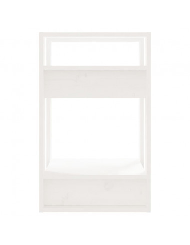 Libreria/Divisorio Bianco 41x35x57 cm in Legno Massello di Pino