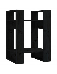 Libreria/Divisorio Nero 41x35x57 cm in Legno Massello di Pino 2