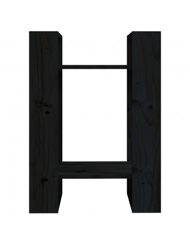 Libreria/Divisorio Nero 41x35x57 cm in Legno Massello di Pino