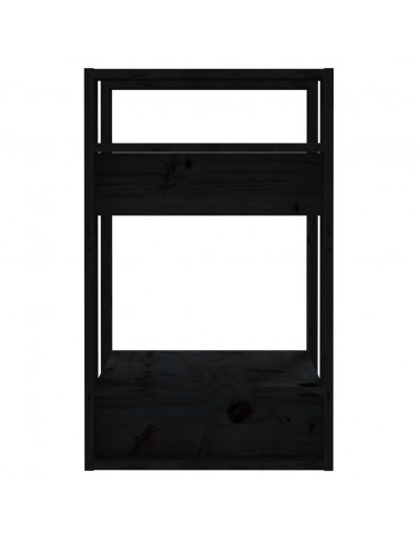 Libreria/Divisorio Nero 41x35x57 cm in Legno Massello di Pino