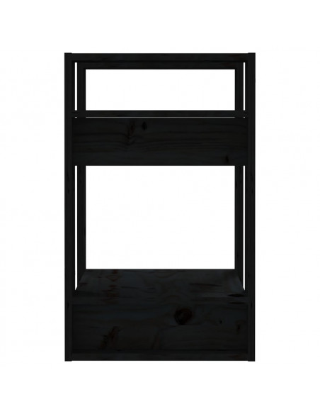 Libreria/Divisorio Nero 41x35x57 cm in Legno Massello di Pino