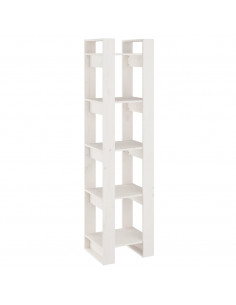 Libreria/Divisorio Bianco 41x35x160cm in Legno Massello di Pino 2