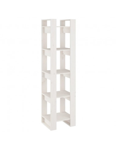 Libreria/Divisorio Bianco 41x35x160cm in Legno Massello di Pino