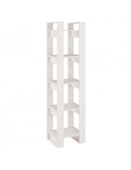 Libreria/Divisorio Bianco 41x35x160cm in Legno Massello di Pino