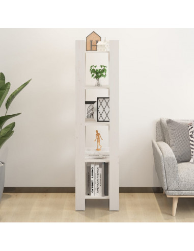 Libreria/Divisorio Bianco 41x35x160cm in Legno Massello di Pino