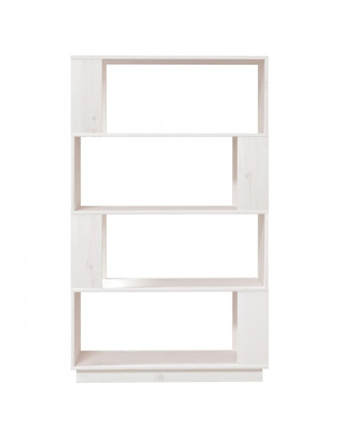 Libreria/Divisorio Bianco 80x25x132 cm Legno Massello di Pino