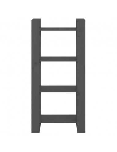 Libreria/Divisorio Grigio 60x35x125 cm Legno Massello