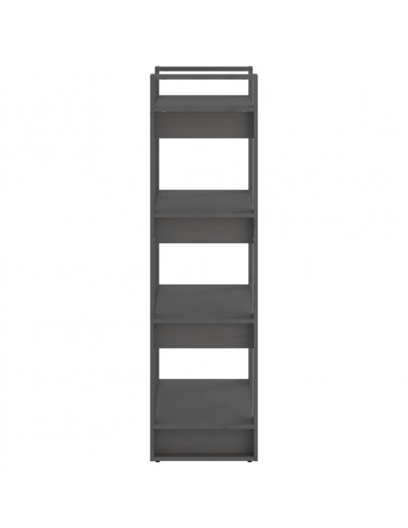 Libreria/Divisorio Grigio 60x35x125 cm Legno Massello