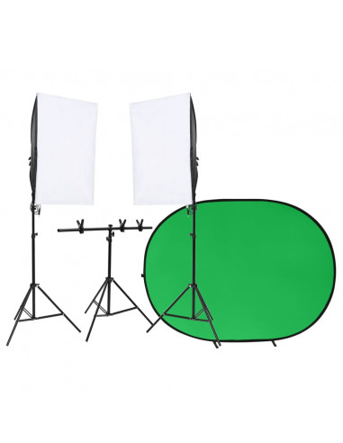 Kit per Studio Fotografico con Set di Luci e Fondale