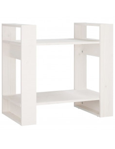 Libreria/Divisorio Bianco 60x35x57 cm in Legno Massello di Pino 2