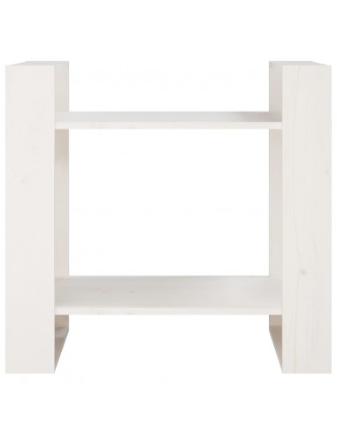 Libreria/Divisorio Bianco 60x35x57 cm in Legno Massello di Pino