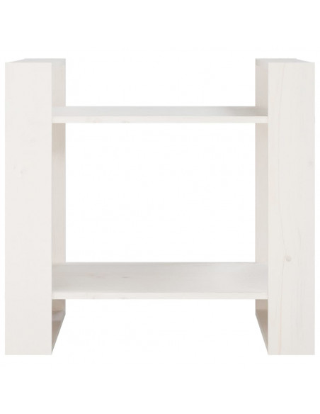 Libreria/Divisorio Bianco 60x35x57 cm in Legno Massello di Pino