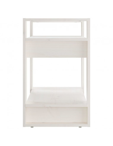 Libreria/Divisorio Bianco 60x35x57 cm in Legno Massello di Pino