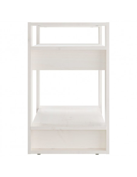 Libreria/Divisorio Bianco 60x35x57 cm in Legno Massello di Pino