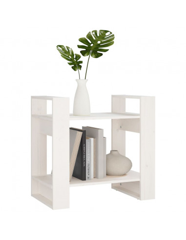 Libreria/Divisorio Bianco 60x35x57 cm in Legno Massello di Pino