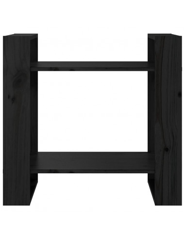 Libreria/Divisorio Nero 60x35x57 cm in Legno Massello di Pino