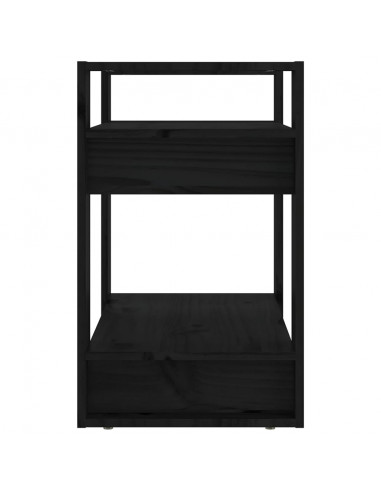 Libreria/Divisorio Nero 60x35x57 cm in Legno Massello di Pino