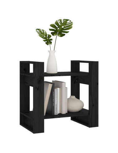 Libreria/Divisorio Nero 60x35x57 cm in Legno Massello di Pino