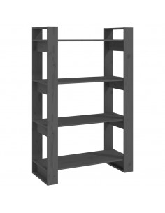 Libreria/Divisorio Grigio 80x35x125 cm Legno Massello di Pino 2