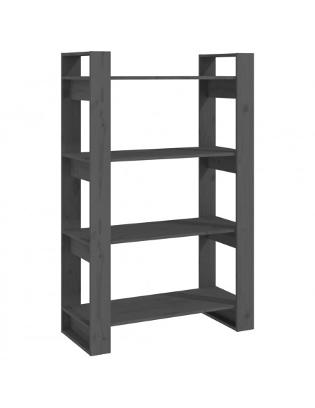 Libreria/Divisorio Grigio 80x35x125 cm Legno Massello di Pino