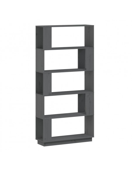 Libreria/Divisorio Grigio 80x25x163,5 cm Legno Massello di Pino