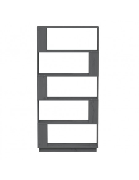 Libreria/Divisorio Grigio 80x25x163,5 cm Legno Massello di Pino