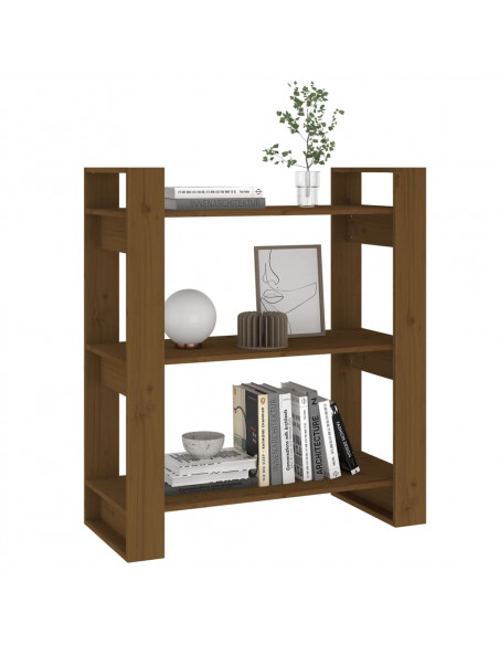 Libreria/Divisorio Miele 80x35x91 cm Legno Massello