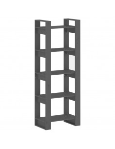 Libreria/Divisorio Grigio 60x35x160 cm Legno Massello 2