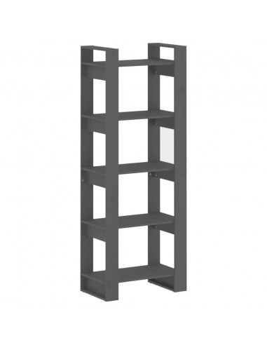 Libreria/Divisorio Grigio 60x35x160 cm Legno Massello