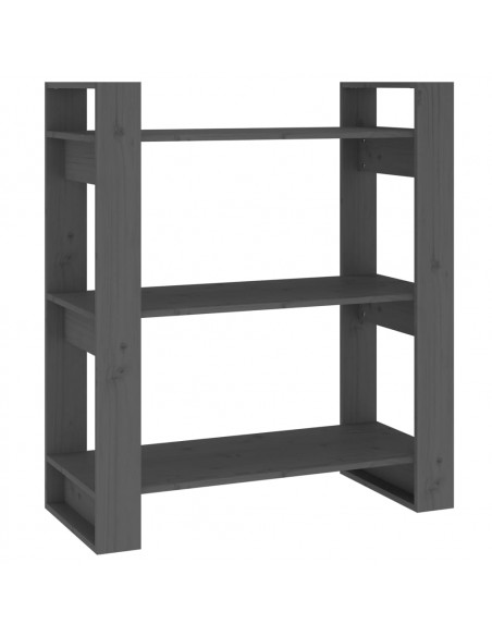 Libreria/Divisorio Grigio 80x35x91 cm in Legno Massello di Pino