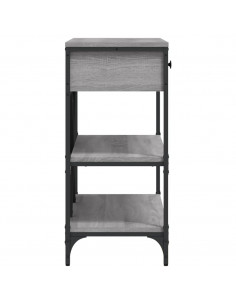 Tavolino Consolle Cassetti e Ripiani Grigio Sonoma Multistrato 2