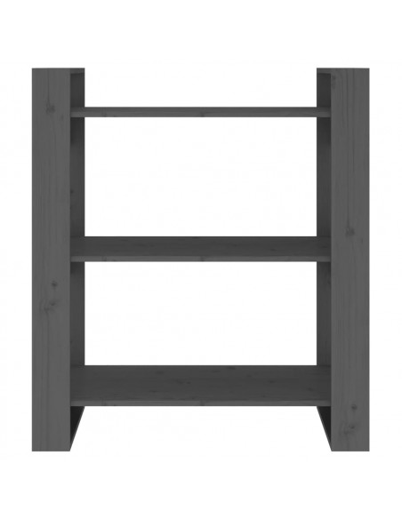 Libreria/Divisorio Grigio 80x35x91 cm in Legno Massello di Pino