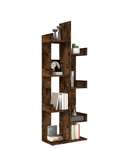 Libreria 48x25x140 cm Rovere Fumo in Legno Multistrato