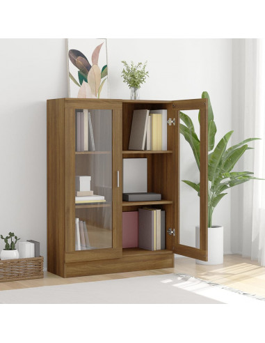 Mobile Vetrina Rovere Marrone 82,5x30,5x115cm Legno Multistrato