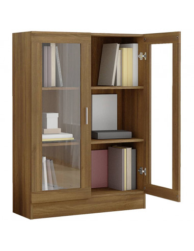 Mobile Vetrina Rovere Marrone 82,5x30,5x115cm Legno Multistrato